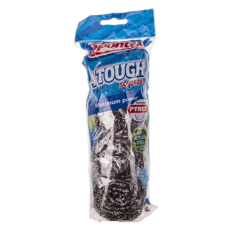 Spontex - Spontex Tough Steel Scourer Pack Of 4