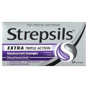 Strepsils - Strepsils Extra Triple Action Blackcurrant Lozenges (24 Pack)