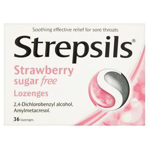 Strepsils - Strepsils Strawberry Lozenges Sugar Free (36 Pack)