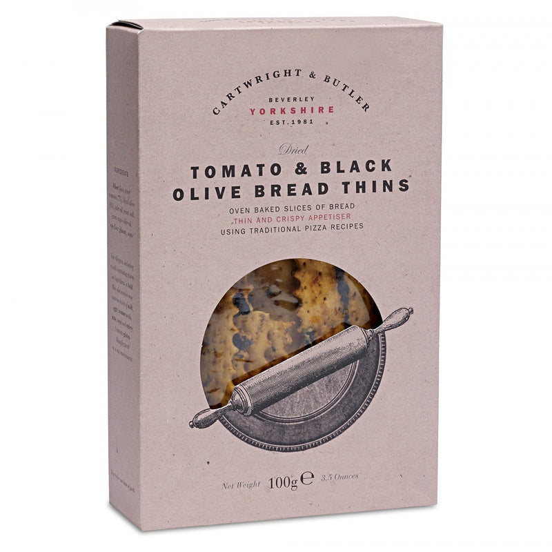 Cartwright & Butler - Tomato & Black Olive Bread Thins (100g)