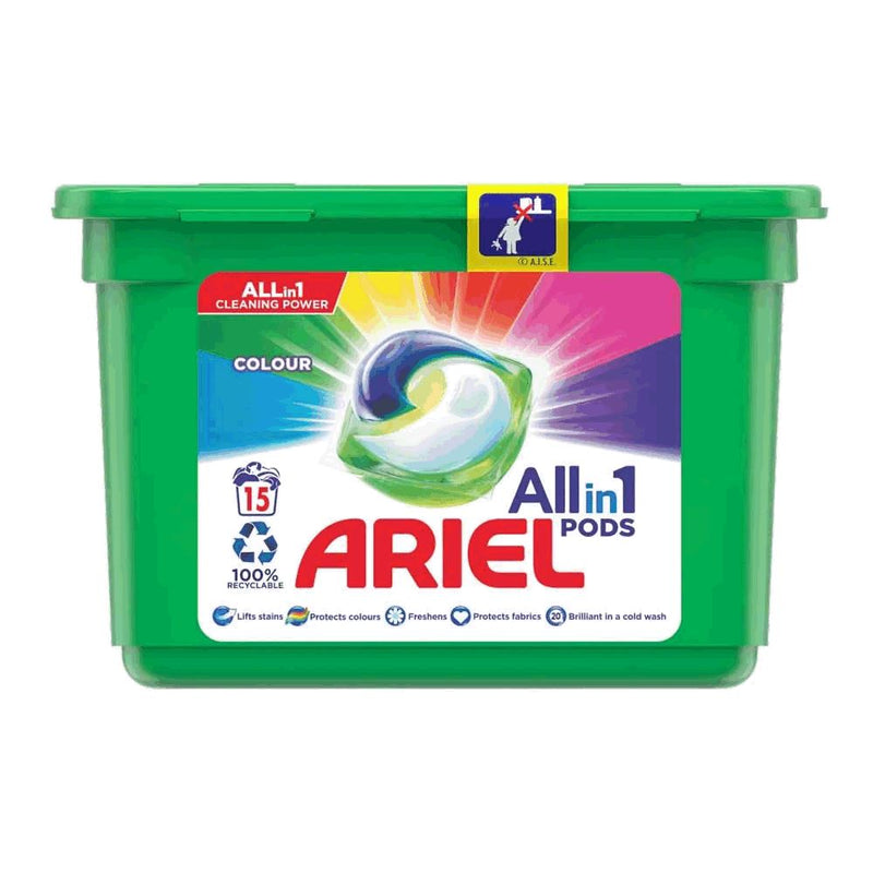 Ariel - Ariel All In 1 Laundry Pods - Colour (15 Washes)