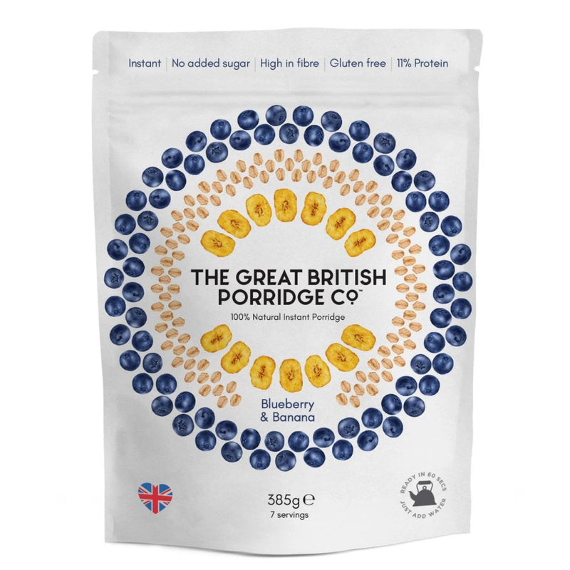 The Great British Porridge Co - Blueberry & Banana Porridge (385g)