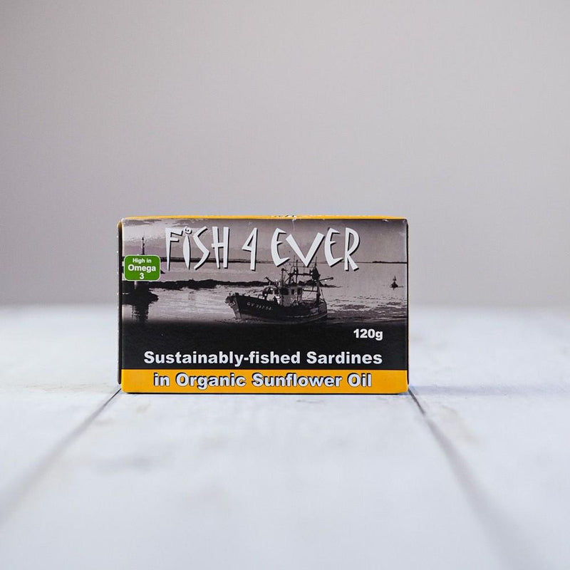 Fish 4 Ever - Whole Sardines In Organic Sunflower Oil (120g)