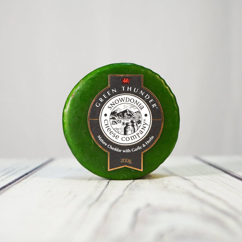 Snowdonia Cheese Company - Green Thunder Garlic & Herb Cheddar Cheese (200g)