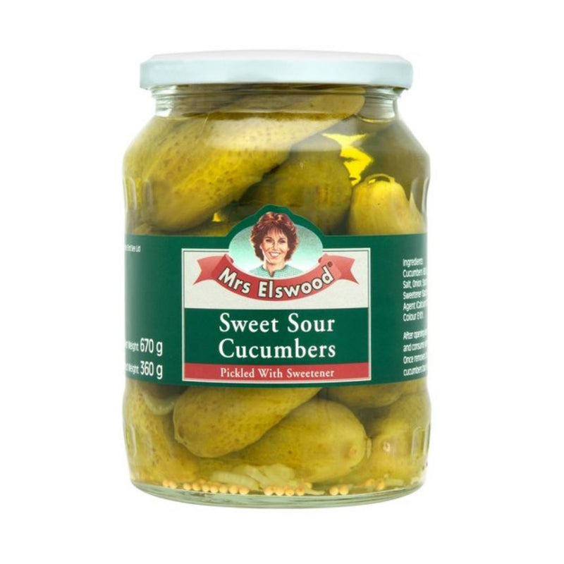 Mrs Elswood - Pickled Sweet Sour Cucumbers (670g)