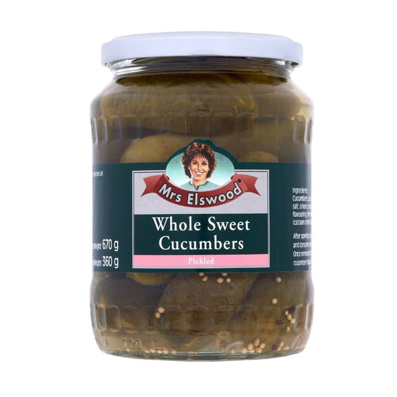 Mrs Elswood - Pickled Whole Sweet Cucumbers (670g)