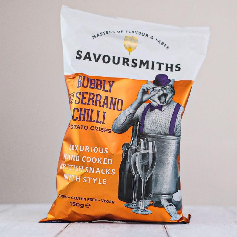 Arrow Fresh - Savoursmiths Bubbly & Serrano Chilli Crisps (Family Size 150g)