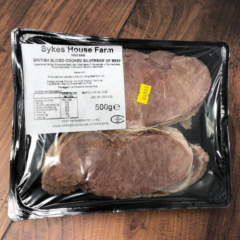 Sykes House Farm - Sliced Cooked British Silverside of Beef (500g)