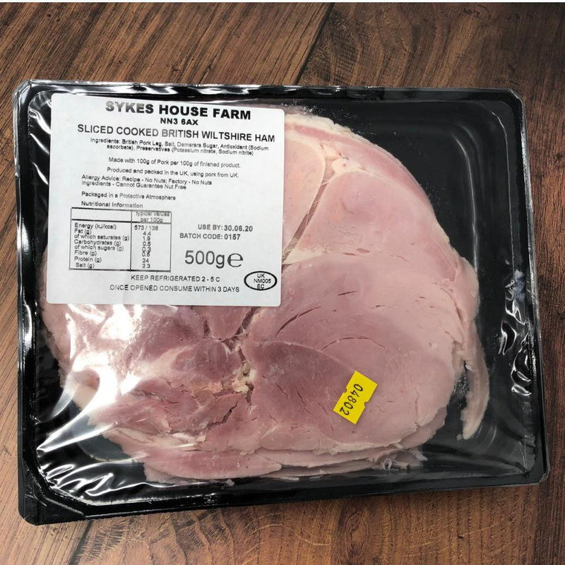 Sykes House Farm - Sliced Cooked British Wiltshire Ham (500g)