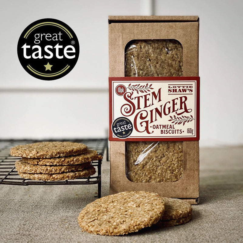 Lottie Shaw's - Stem Ginger Savoury Oatmeal Biscuit Box (160g)