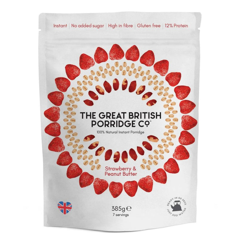 The Great British Porridge Co - Strawberry & Peanut Porridge (385g)