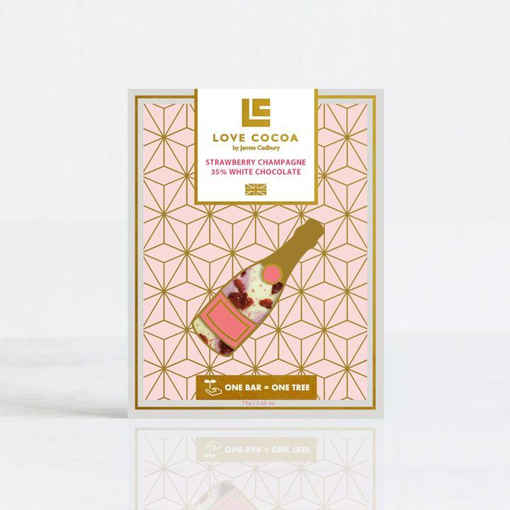 Love Cocoa - Love Cocoa Strawberry Champagne & White Chocolate Bar (75g)