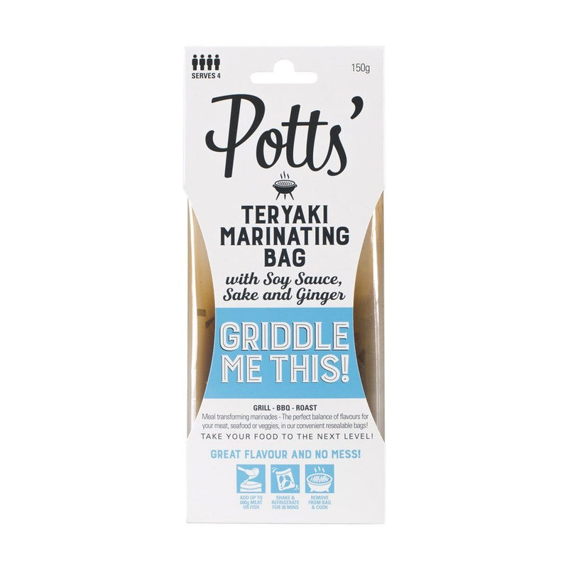 Potts - Potts Teryaki Marinade with Soy Sauce, Sake & Ginger (150g)