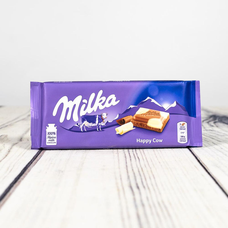 Essentials - Milka Happy Cows Milk & White Chocolate Bar (100g)